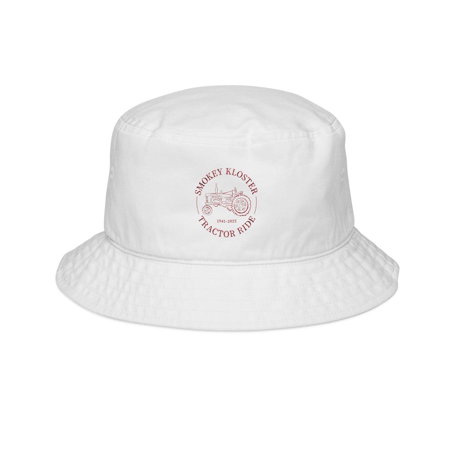 Embroidered Smokey Kloster Tractor Ride Bucket Hat — Lightweight Cotton Sun Hat