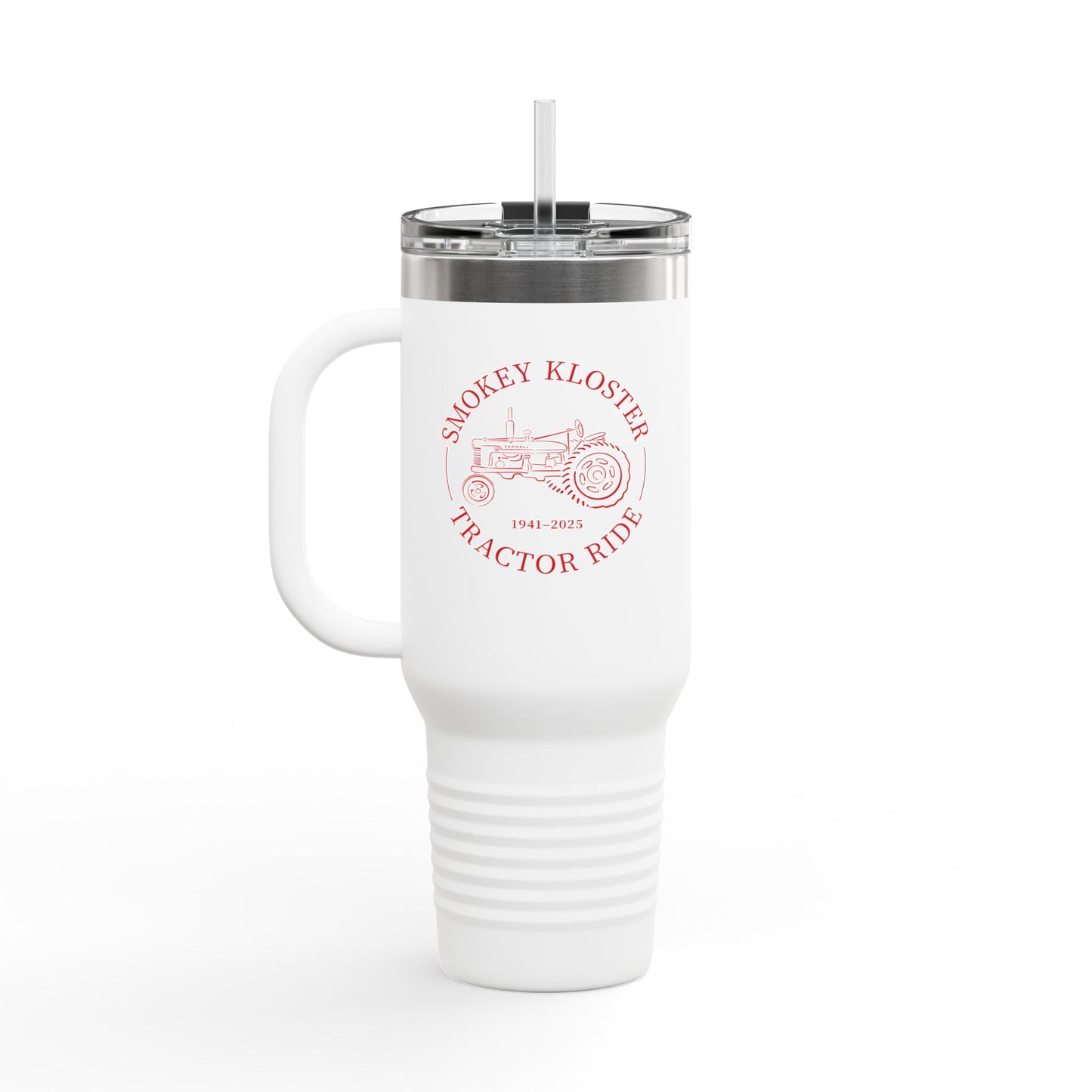40oz Insulated Travel Mug — Smokey Kloster Tractor Ride