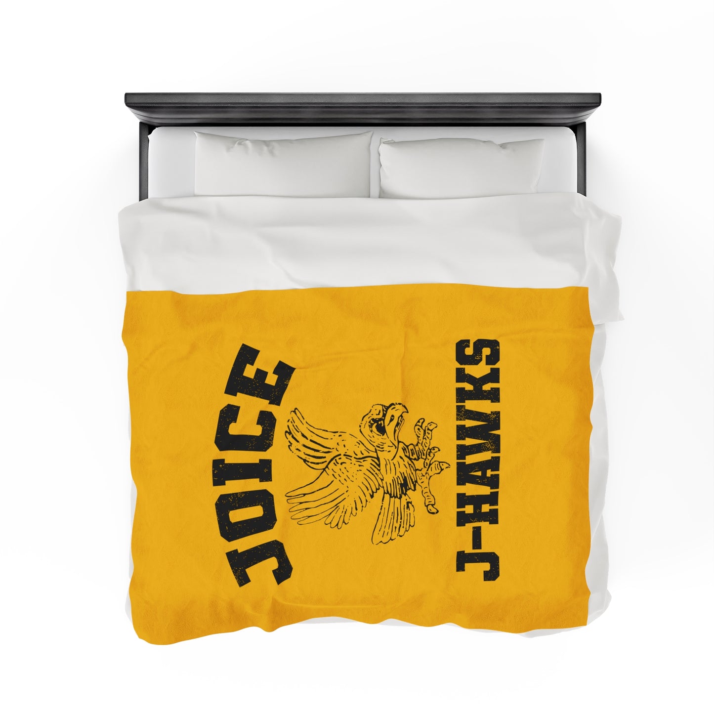 Throwback Joice J-Hawks (worn black design) on Velveteen Plush Blanket