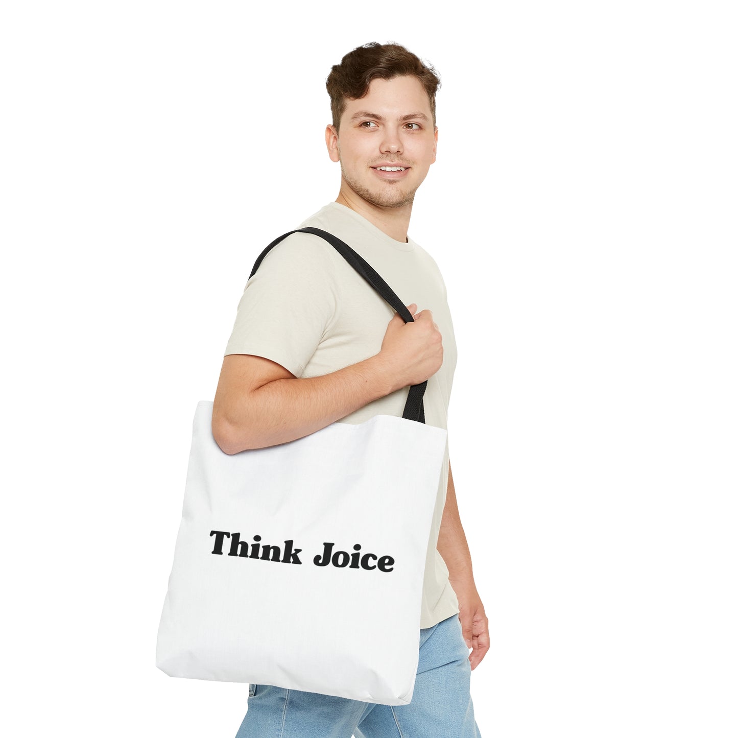 Think Joice Retro (black design) on White Tote Bag