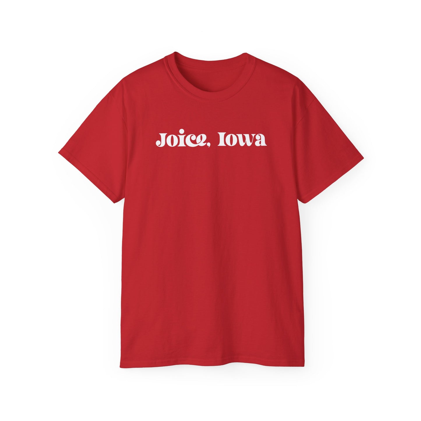 Joice, Iowa (White Design) on Unisex Ultra Cotton Short Sleeve Tee