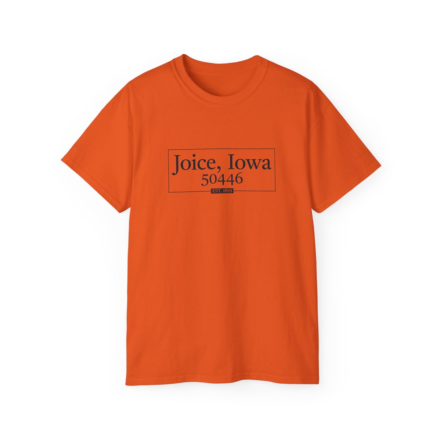 Joice, Iowa Est. 1899 Boxed (Black Design) on Unisex Ultra Cotton Short Sleeve Tee