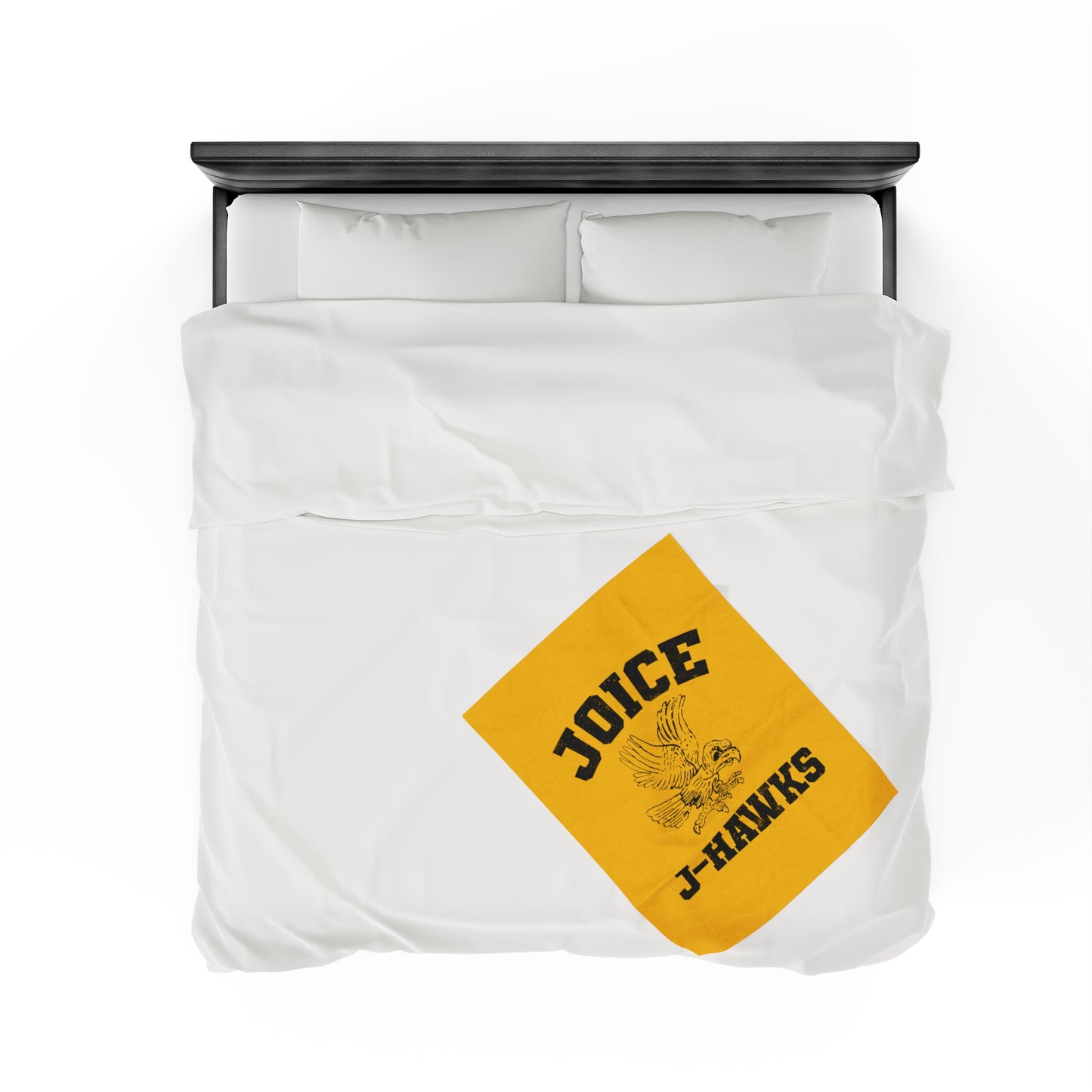 Throwback Joice J-Hawks (worn black design) on Velveteen Plush Blanket