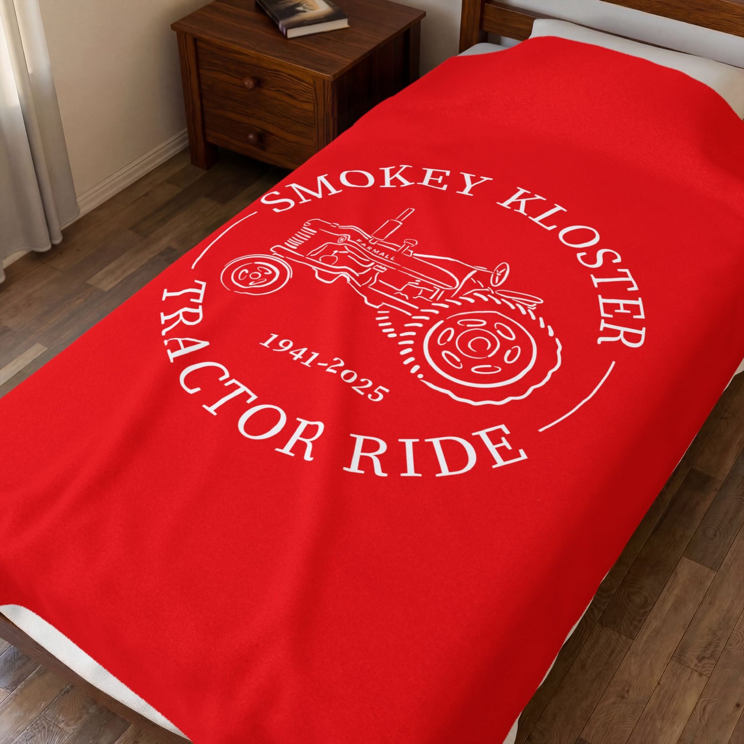 Smokey Kloster Tractor Ride Velveteen Plush Blanket