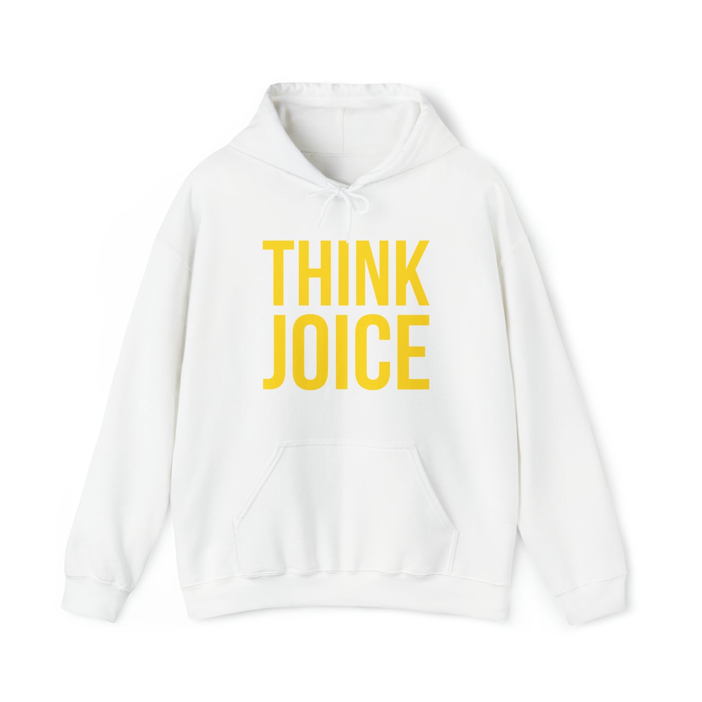 Think Joice (yellow design) on Unisex Heavy Blend™ Hooded Sweatshirt