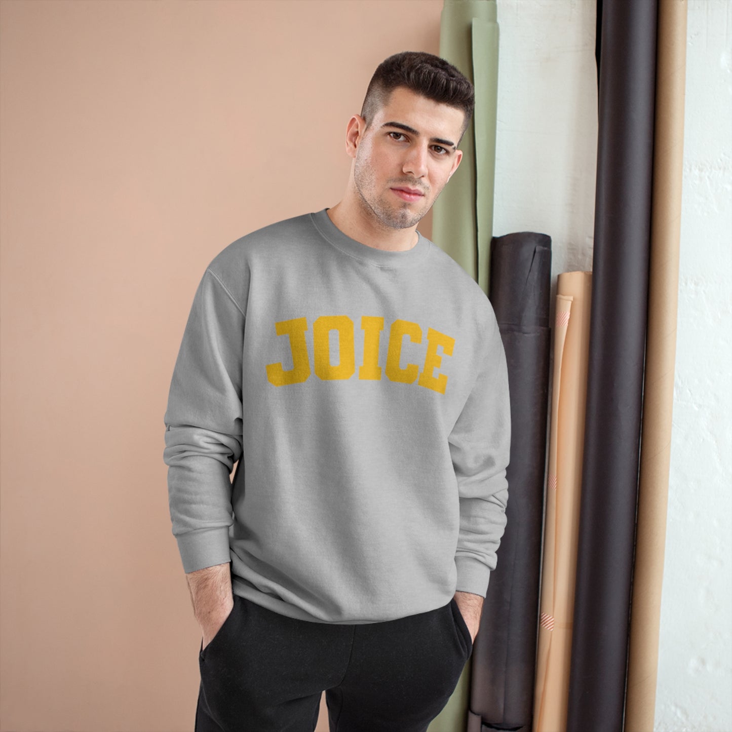 JOICE (yellow design) on Champion Sweatshirt