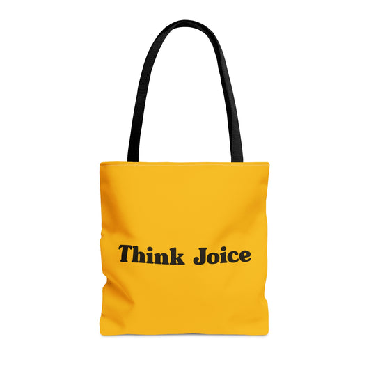 Think Joice Retro (black design) on Dark Yellow Tote Bag