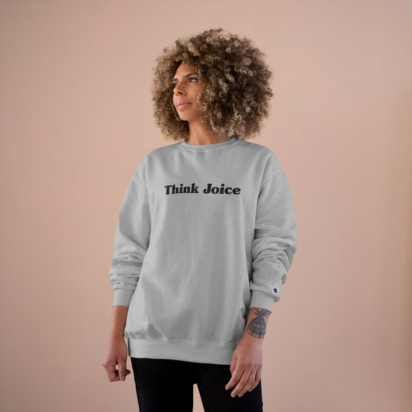 Think Joice Retro (black design) on Champion Sweatshirt