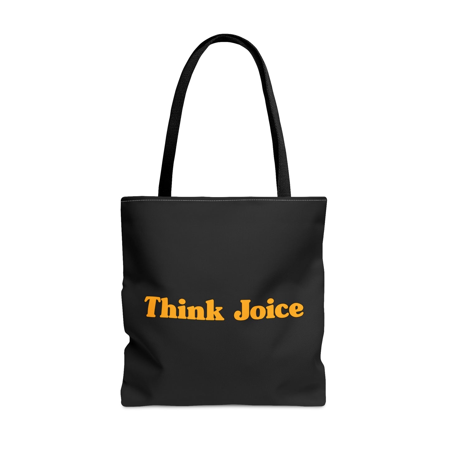 Think Joice Retro (dark yellow design) on Black Tote Bag