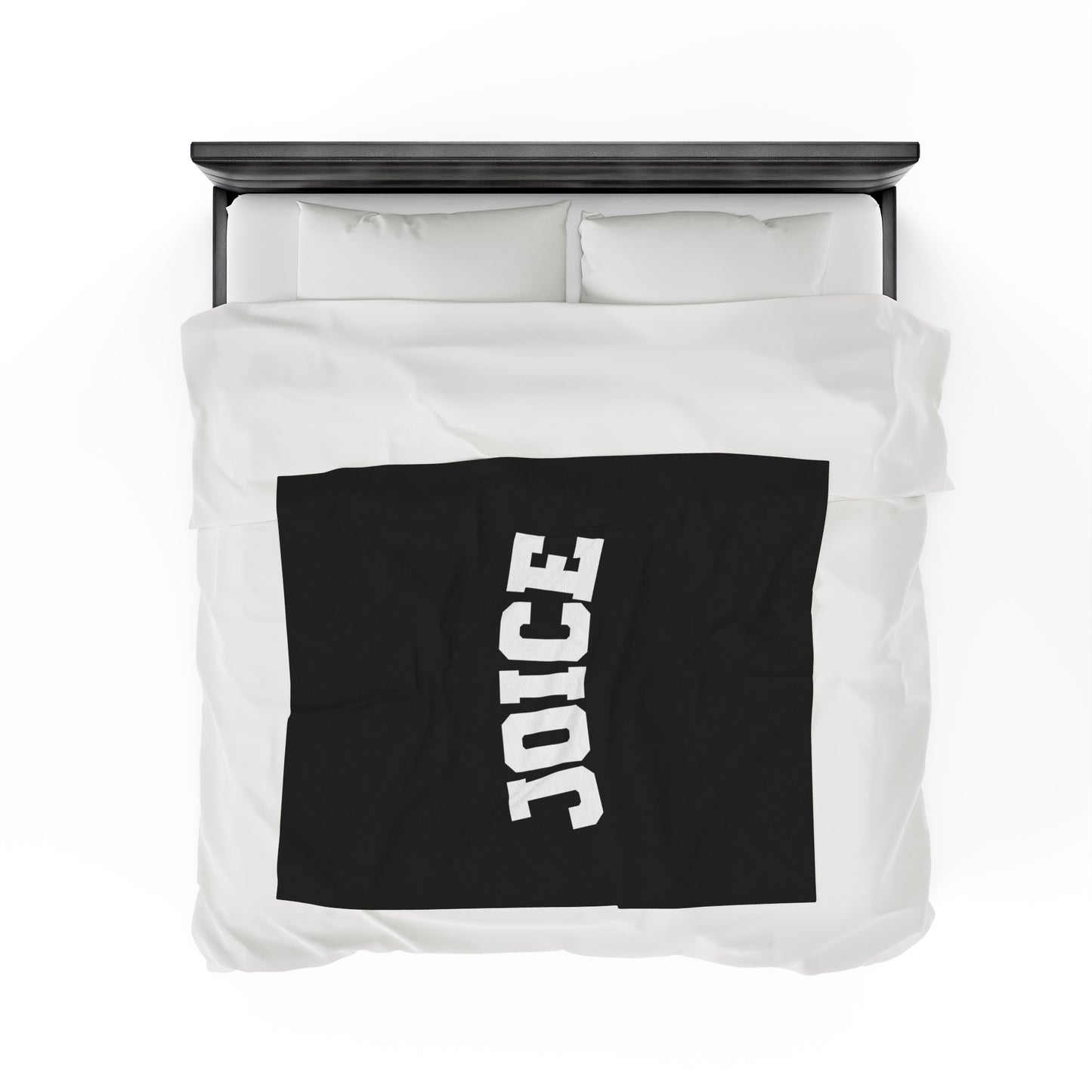 JOICE (white design) on Black Velveteen Plush Blanket