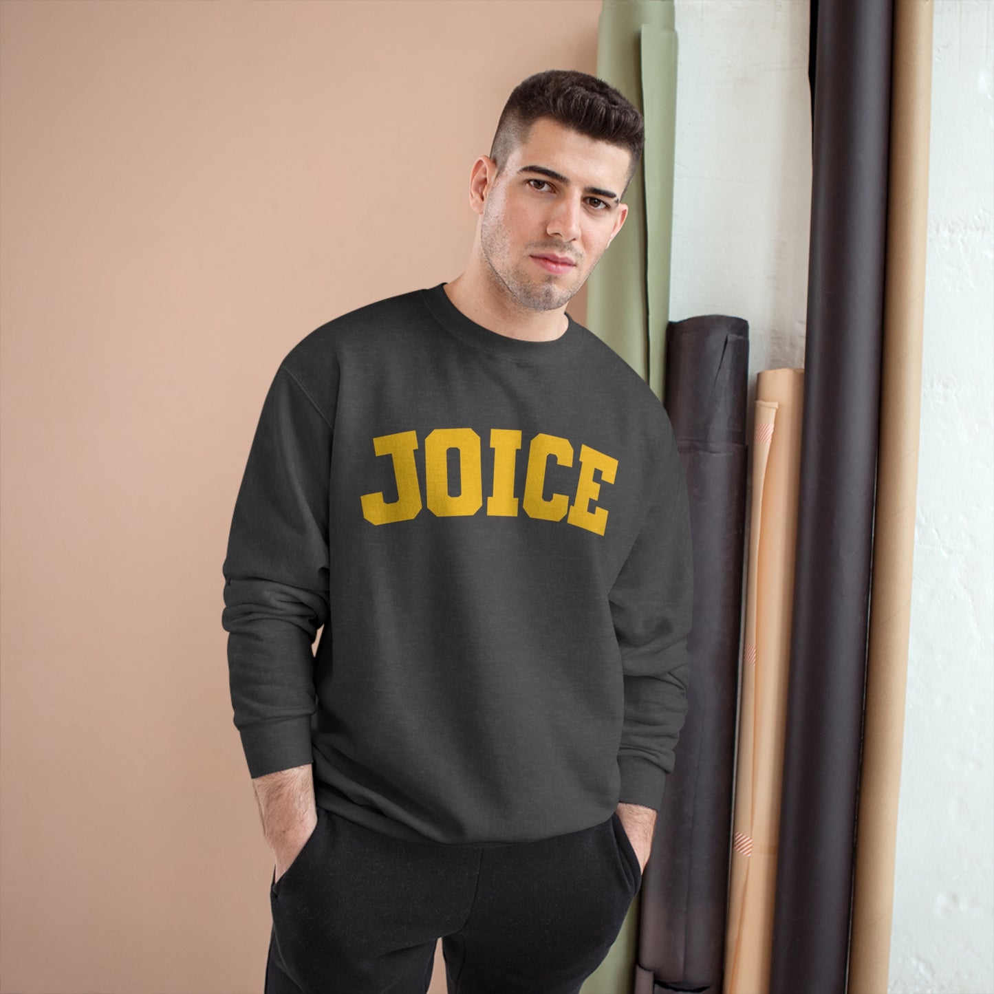 JOICE (yellow design) on Champion Sweatshirt