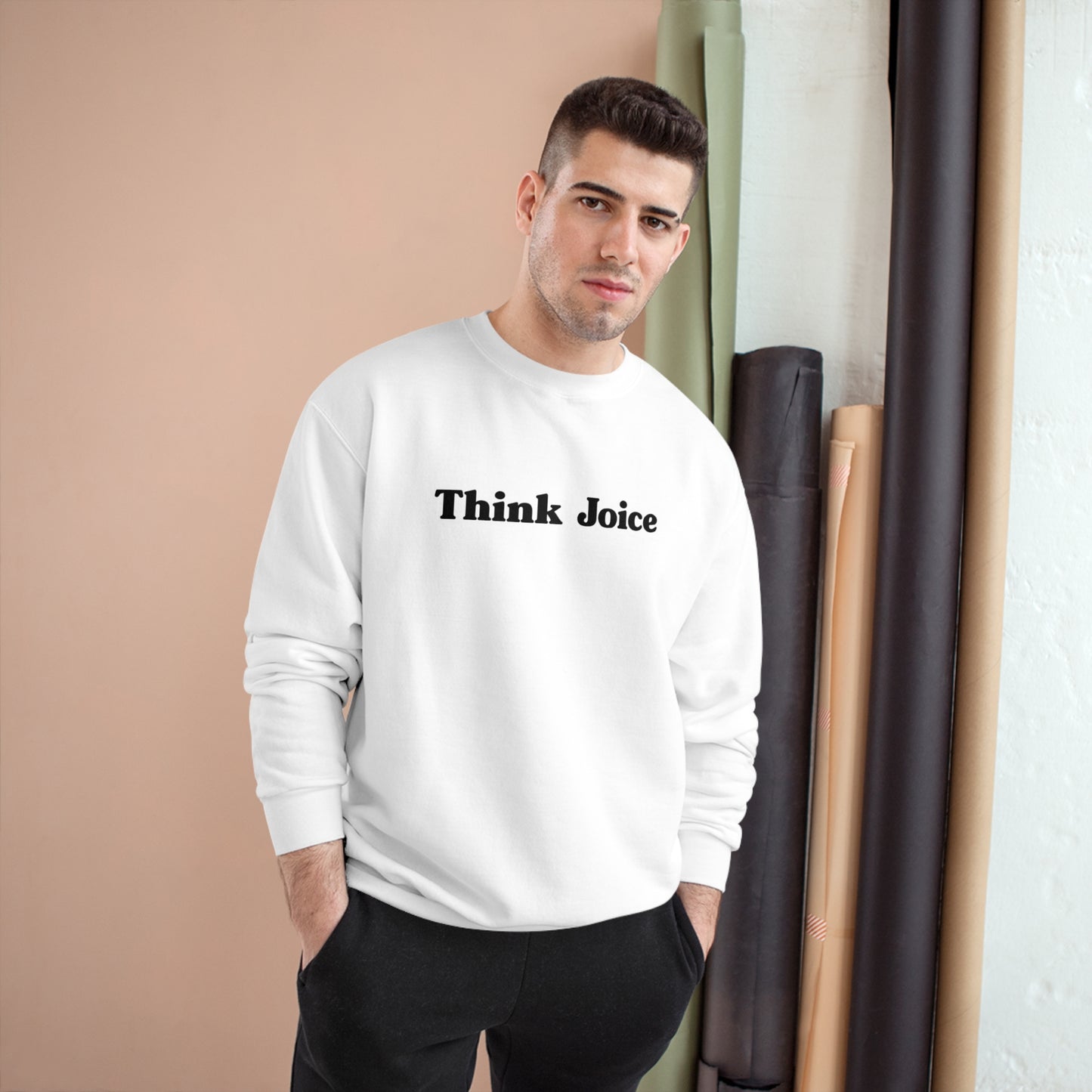 Think Joice Retro (black design) on Champion Sweatshirt