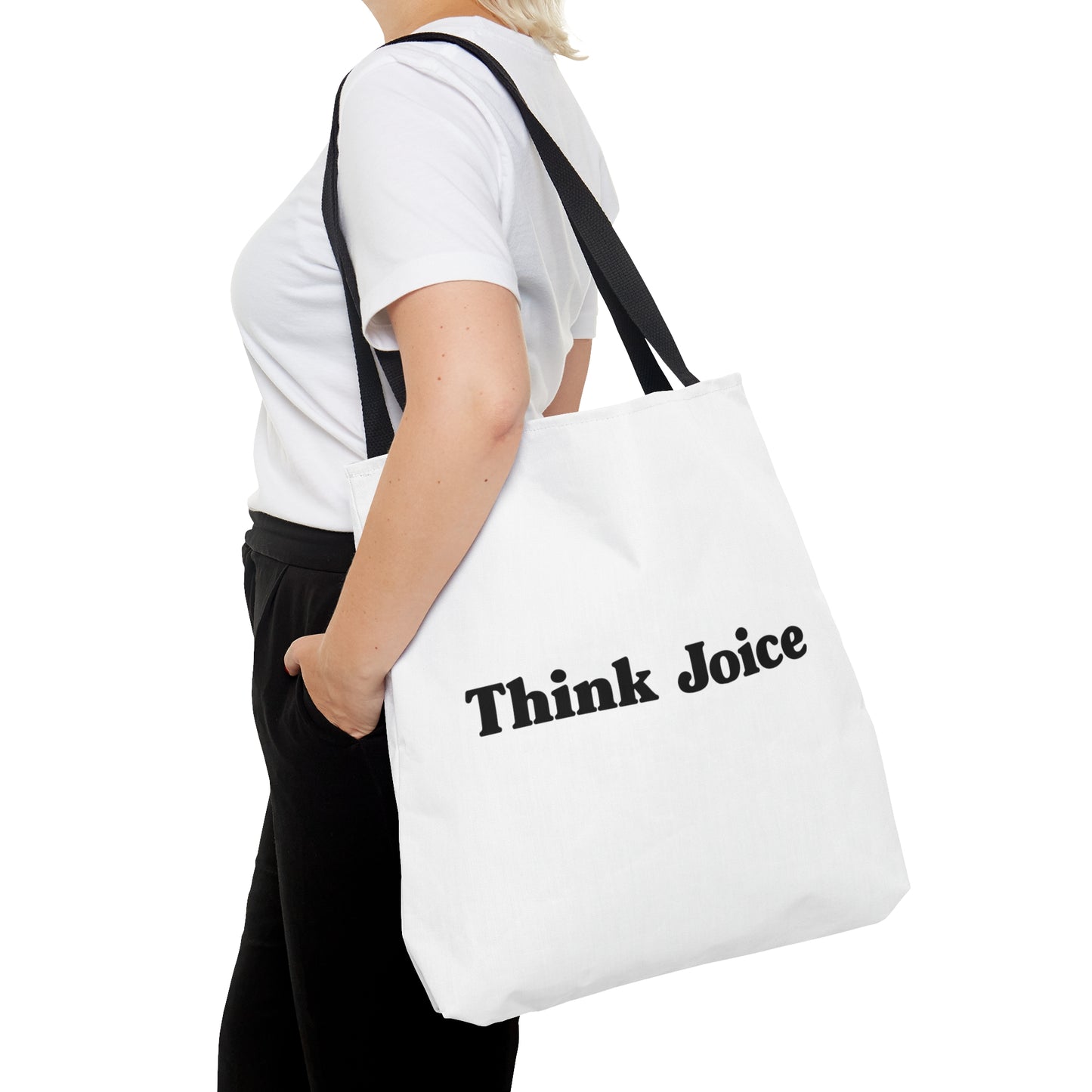 Think Joice Retro (black design) on White Tote Bag