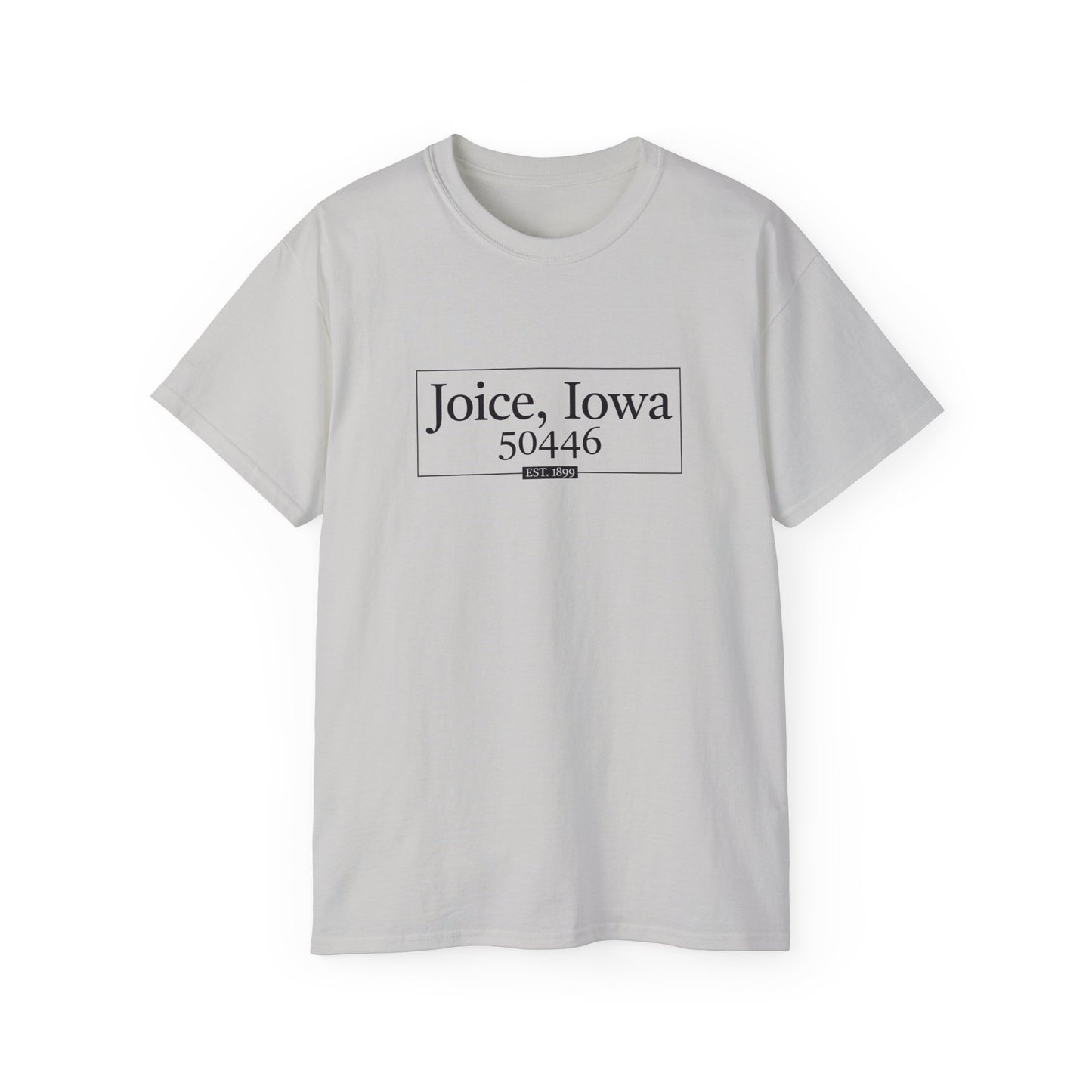 Joice, Iowa Est. 1899 Boxed (Black Design) on Unisex Ultra Cotton Short Sleeve Tee