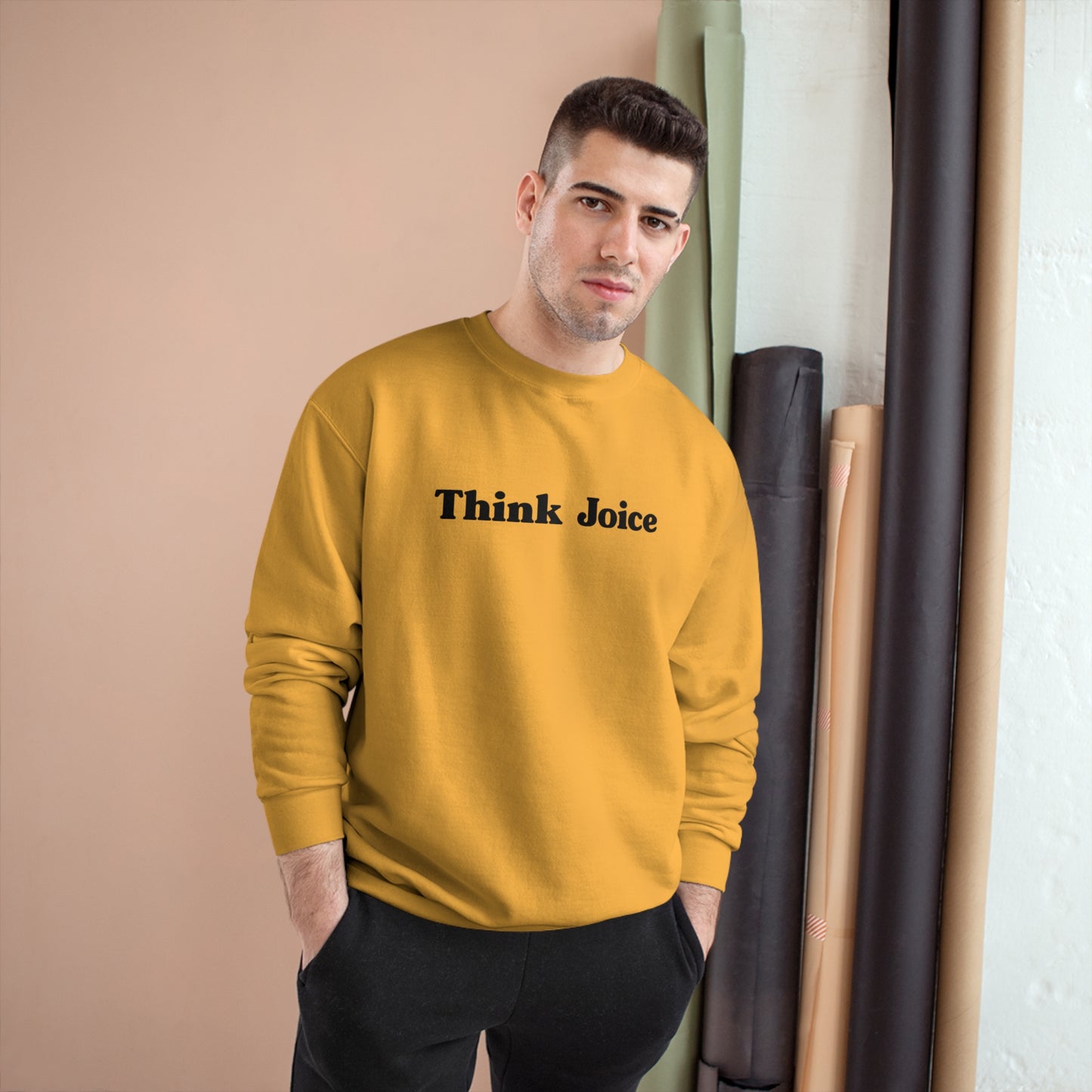 Think Joice Retro (black design) on Champion Sweatshirt