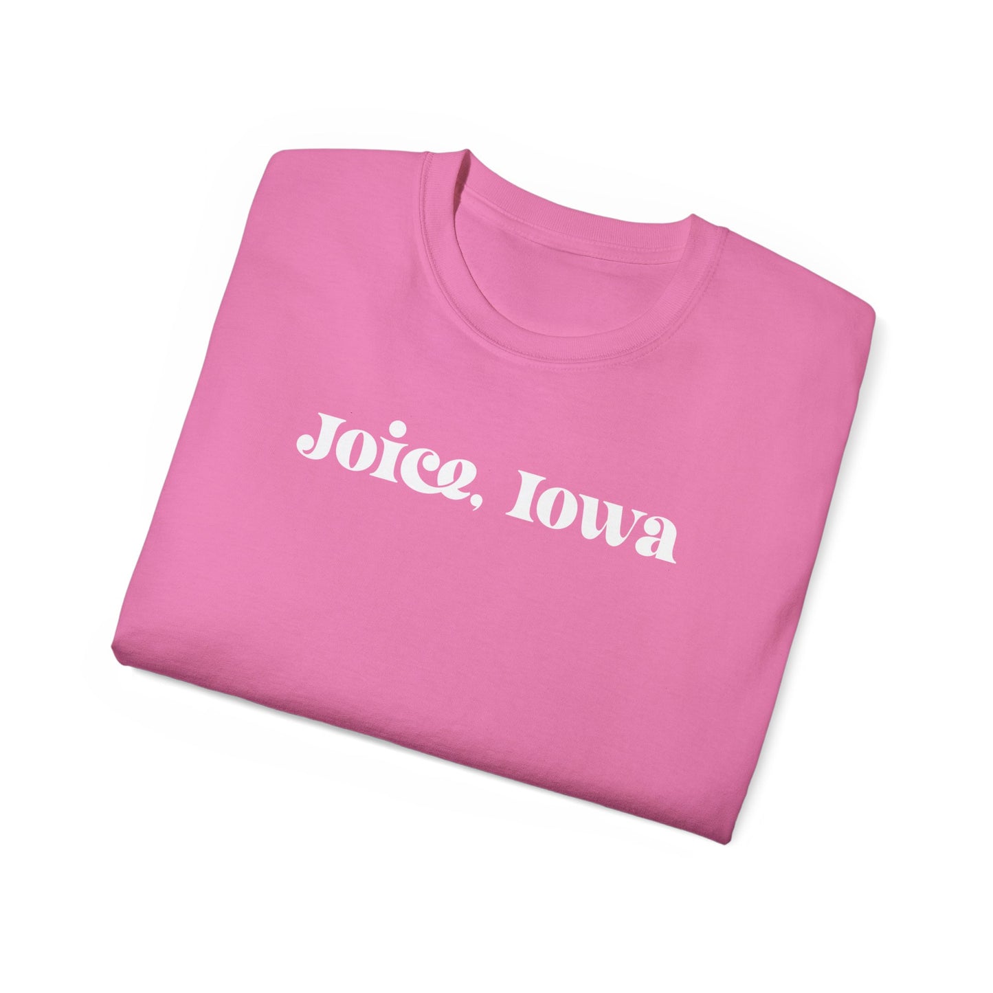 Joice, Iowa (White Design) on Unisex Ultra Cotton Short Sleeve Tee