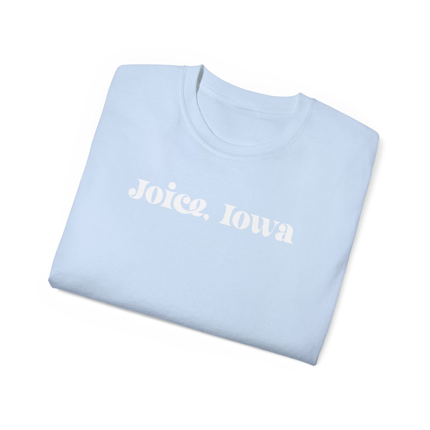 Joice, Iowa (White Design) on Unisex Ultra Cotton Short Sleeve Tee