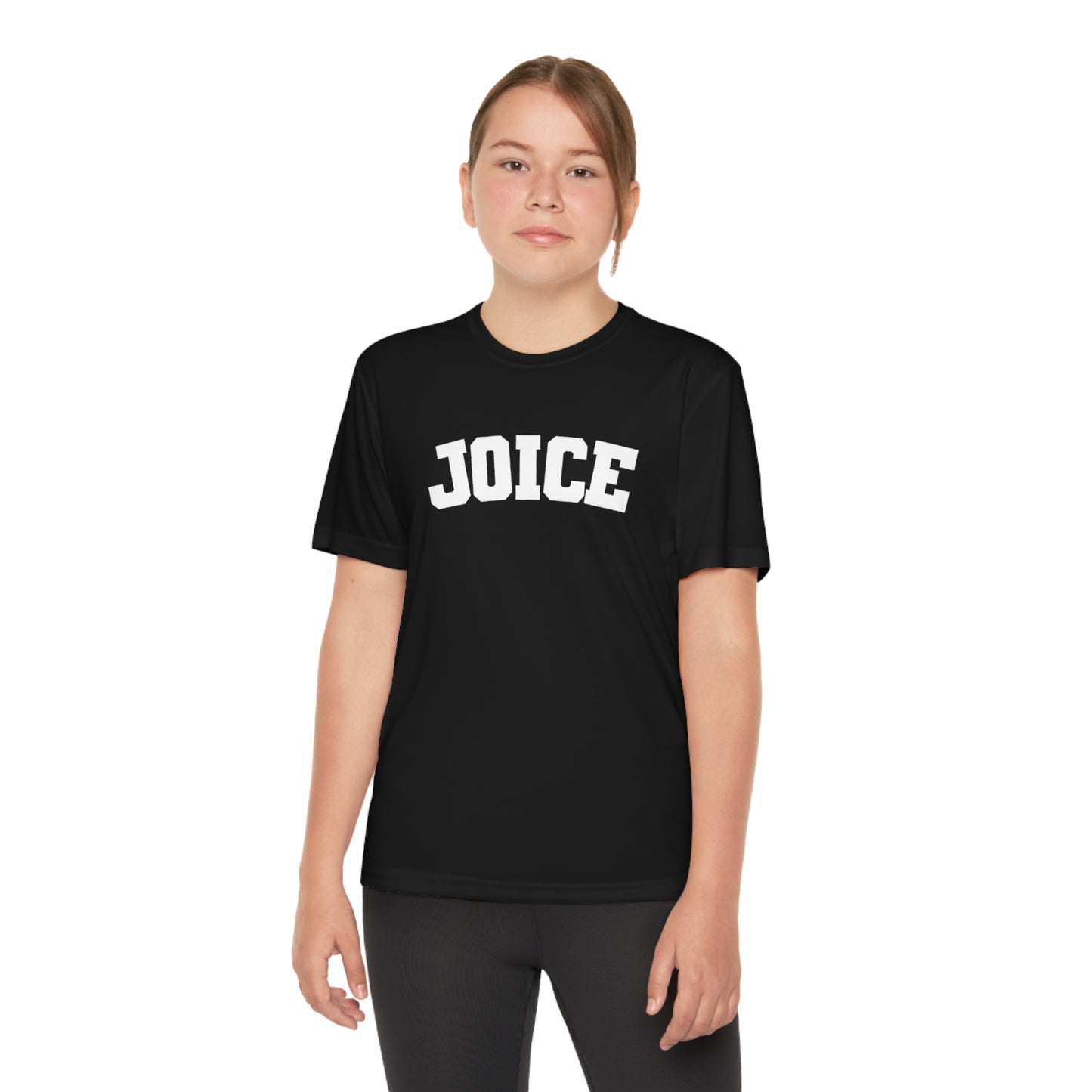 JOICE (white design) on Youth Competitor Tee