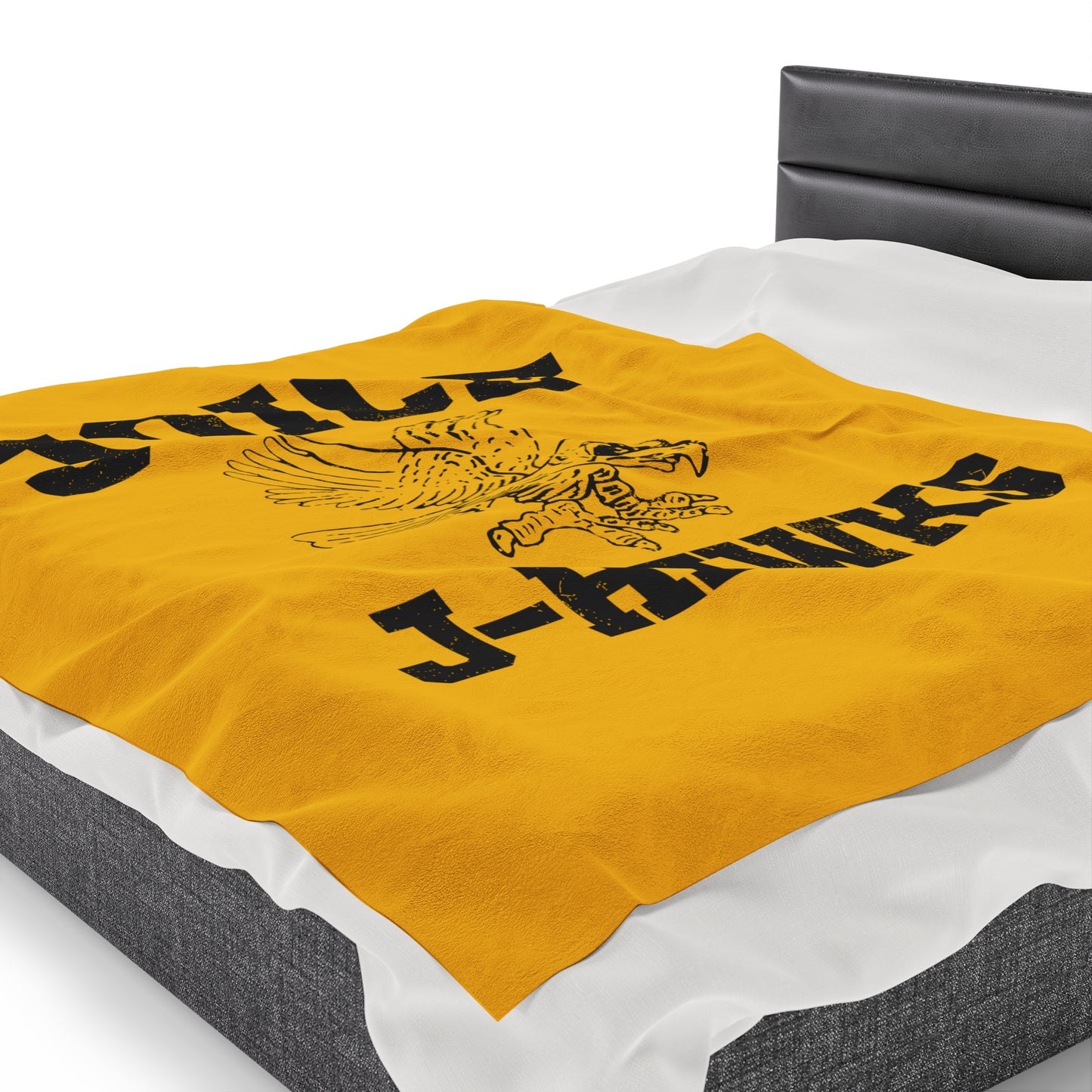 Throwback Joice J-Hawks (worn black design) on Velveteen Plush Blanket