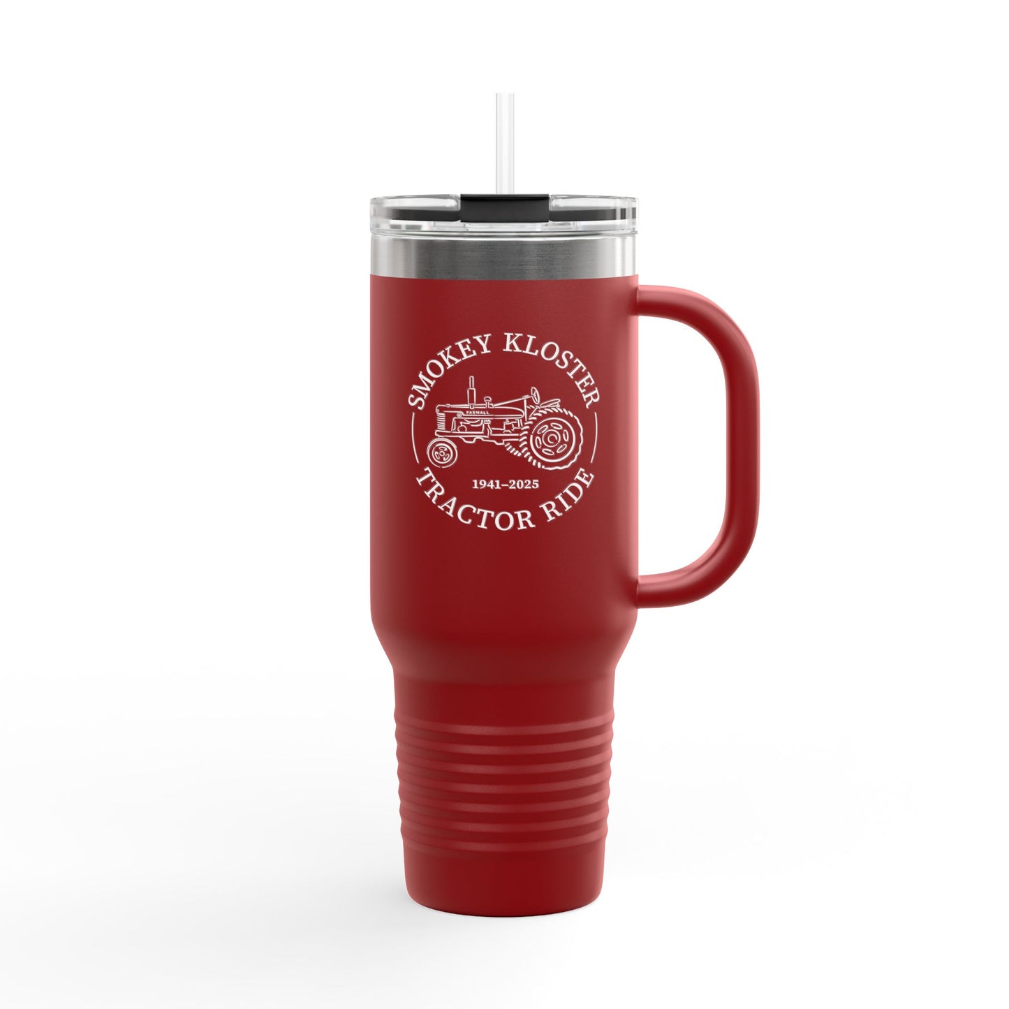 40oz Insulated Travel Mug — Smokey Kloster Tractor Ride