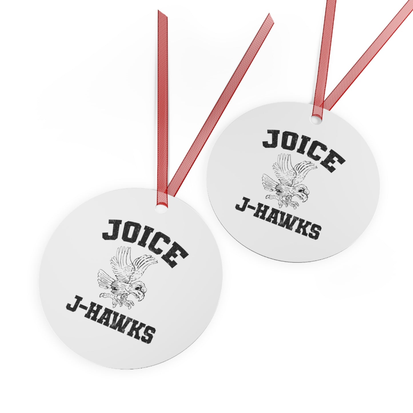 Throwback Joice J-Hawk (worn black design) on Metal Ornaments