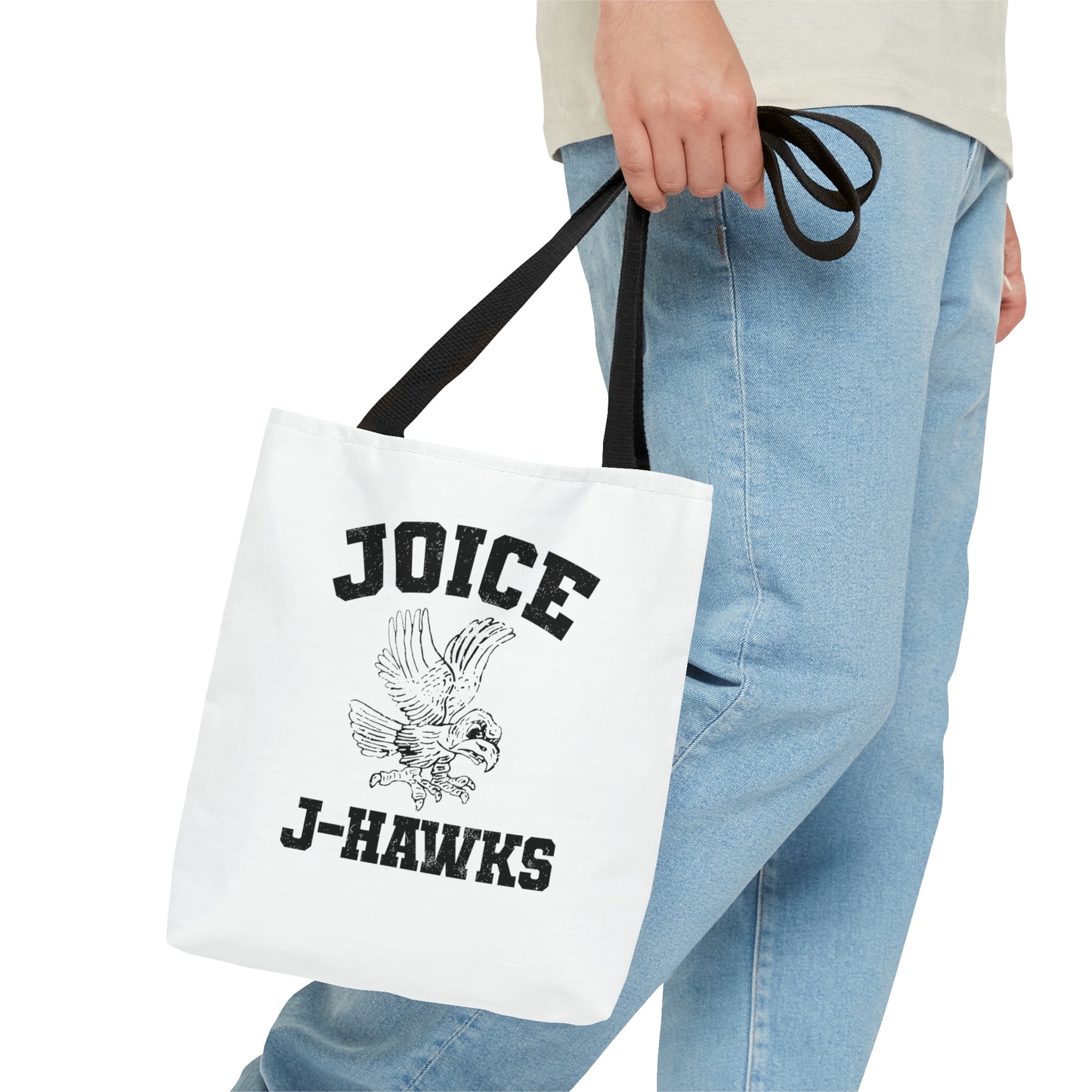 Throwback Joice J-Hawks (worn black design) on White Tote Bag