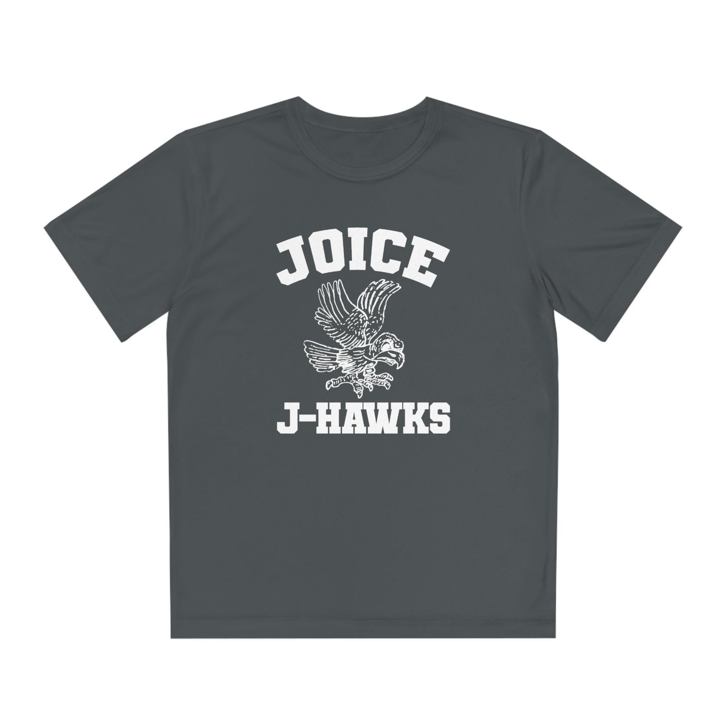 Kids' Throwback Joice J-Hawks (worn white design) onYouth Competitor Tee