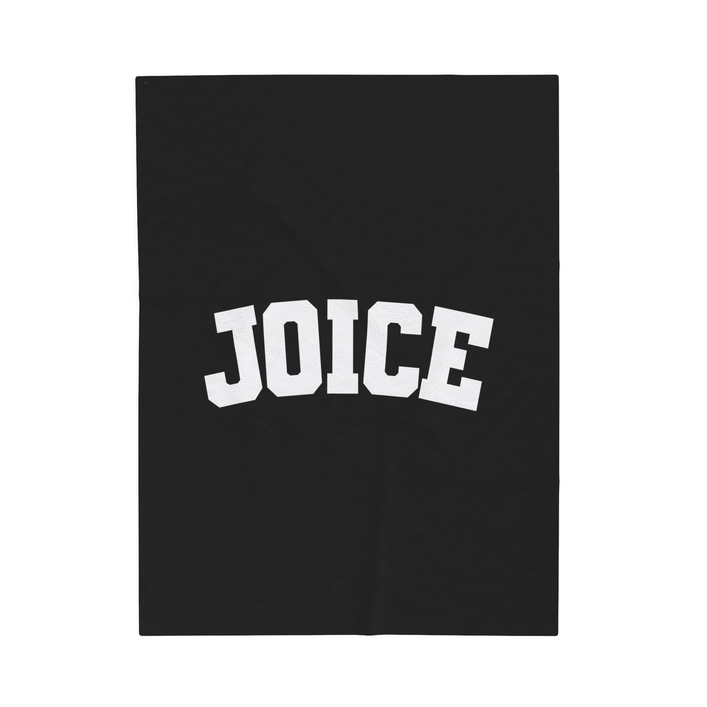 JOICE (white design) on Black Velveteen Plush Blanket