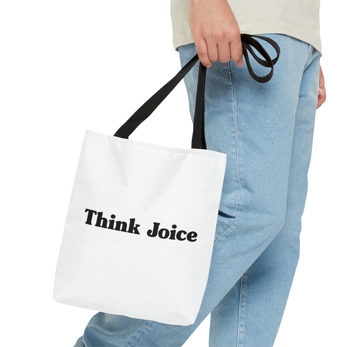 Think Joice Retro (black design) on White Tote Bag