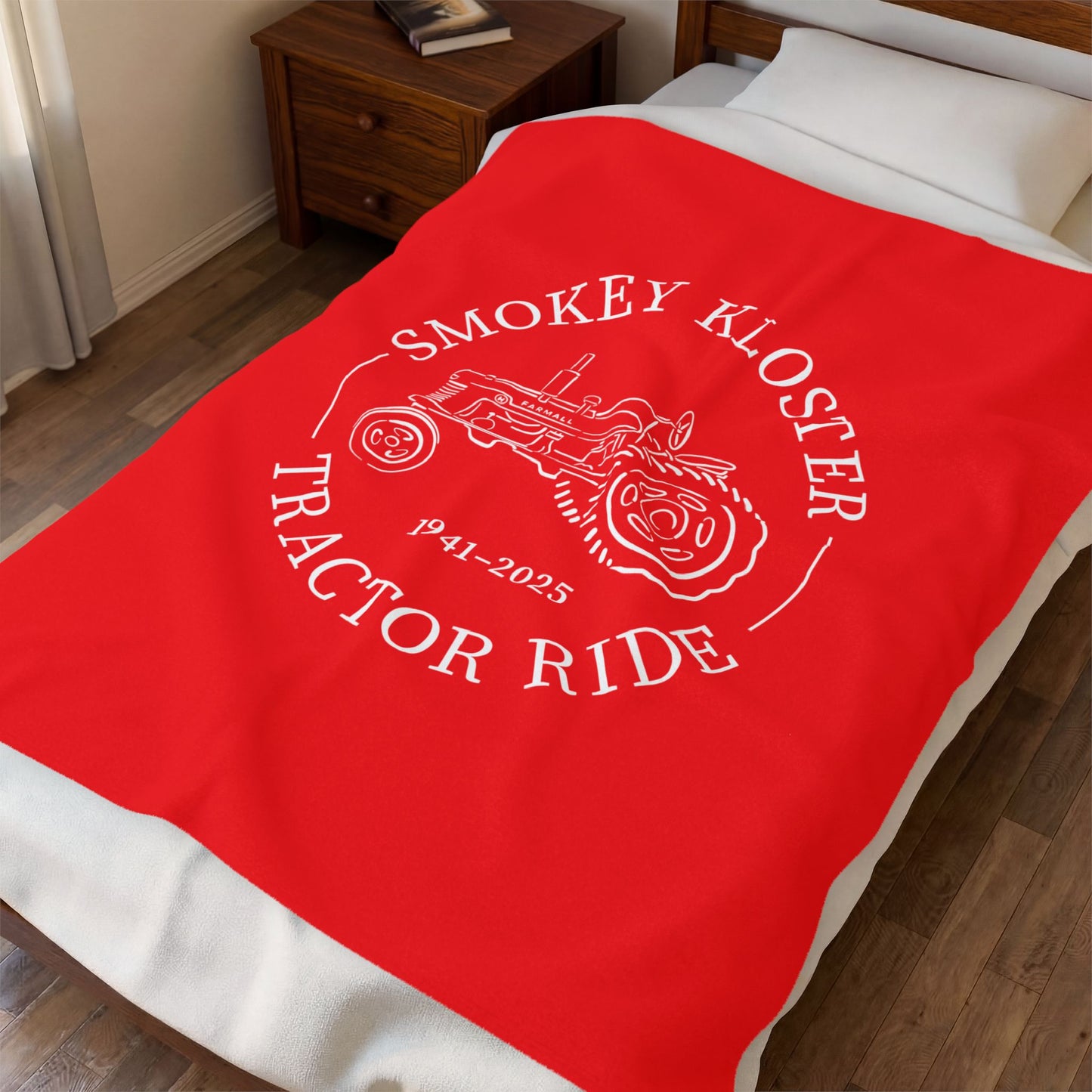 Smokey Kloster Tractor Ride Velveteen Plush Blanket
