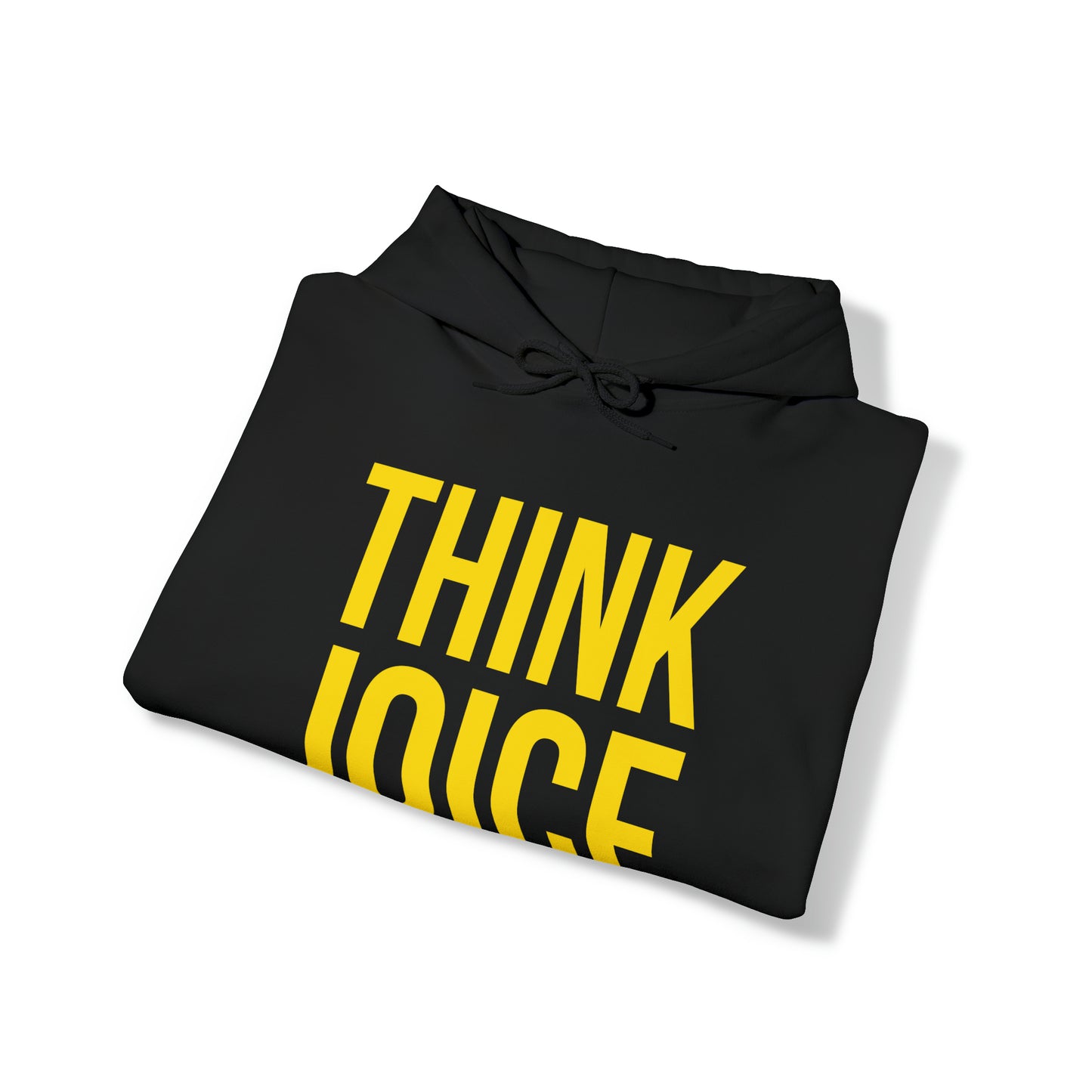 Think Joice (yellow design) on Unisex Heavy Blend™ Hooded Sweatshirt