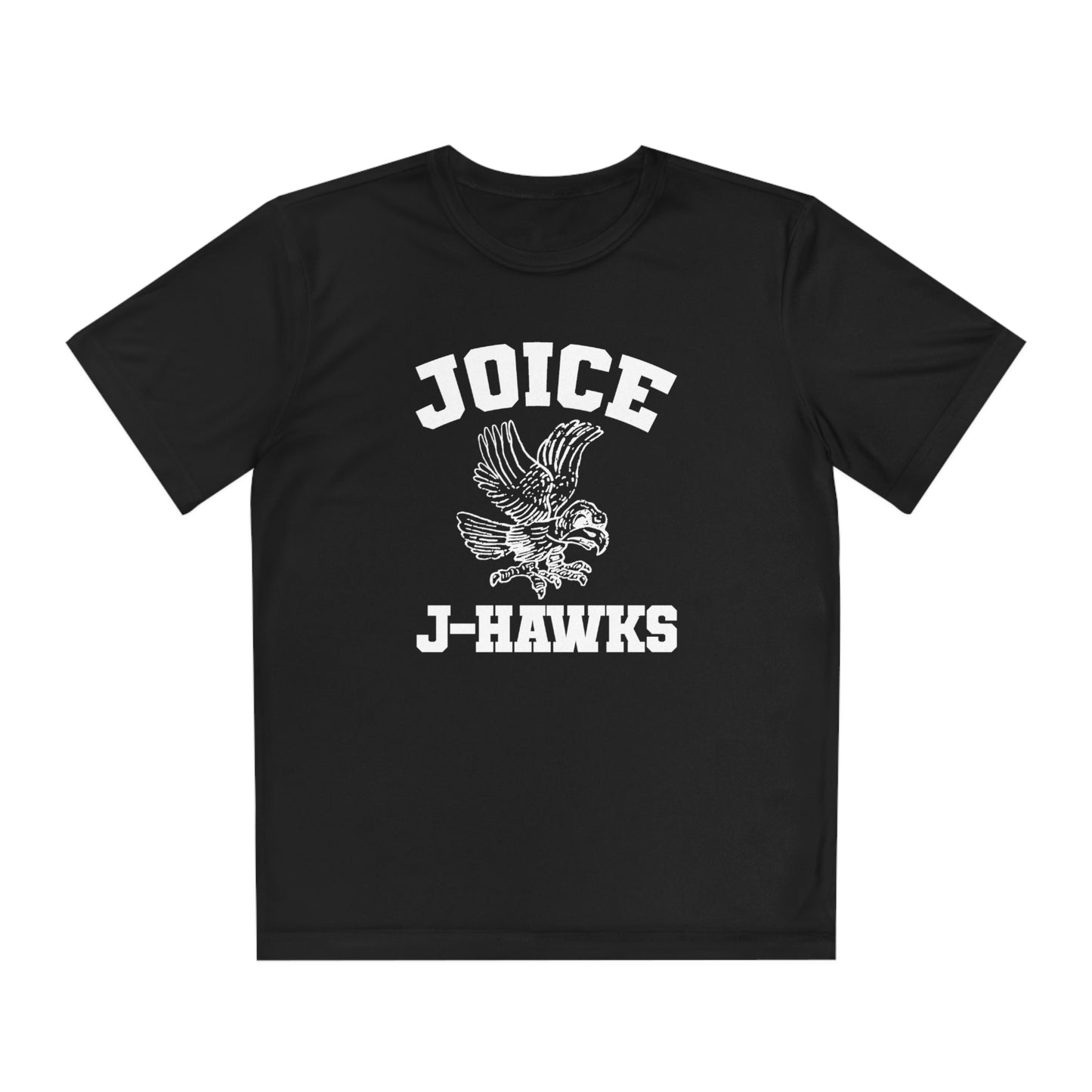 Kids' Throwback Joice J-Hawks (worn white design) onYouth Competitor Tee