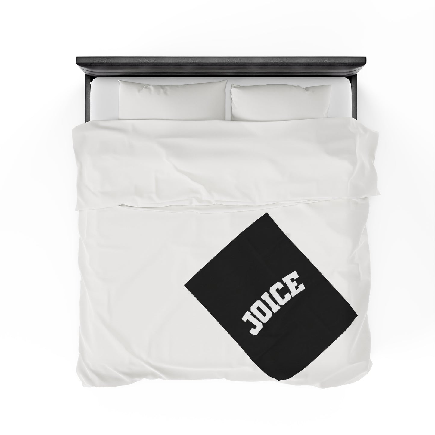 JOICE (white design) on Black Velveteen Plush Blanket