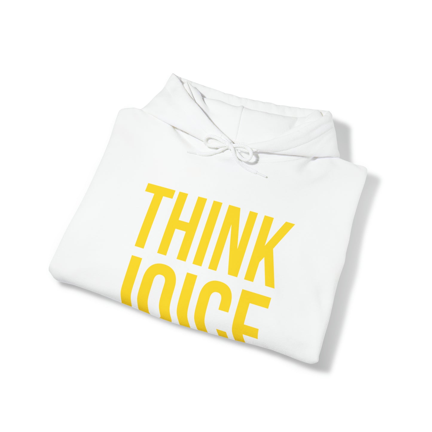 Think Joice (yellow design) on Unisex Heavy Blend™ Hooded Sweatshirt