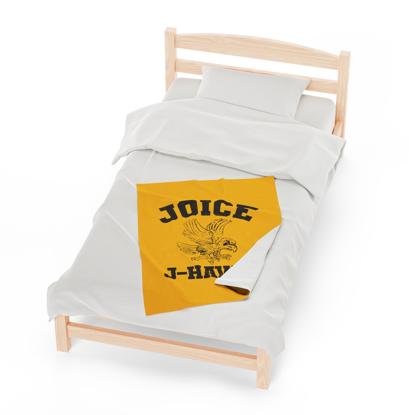 Throwback Joice J-Hawks (worn black design) on Velveteen Plush Blanket