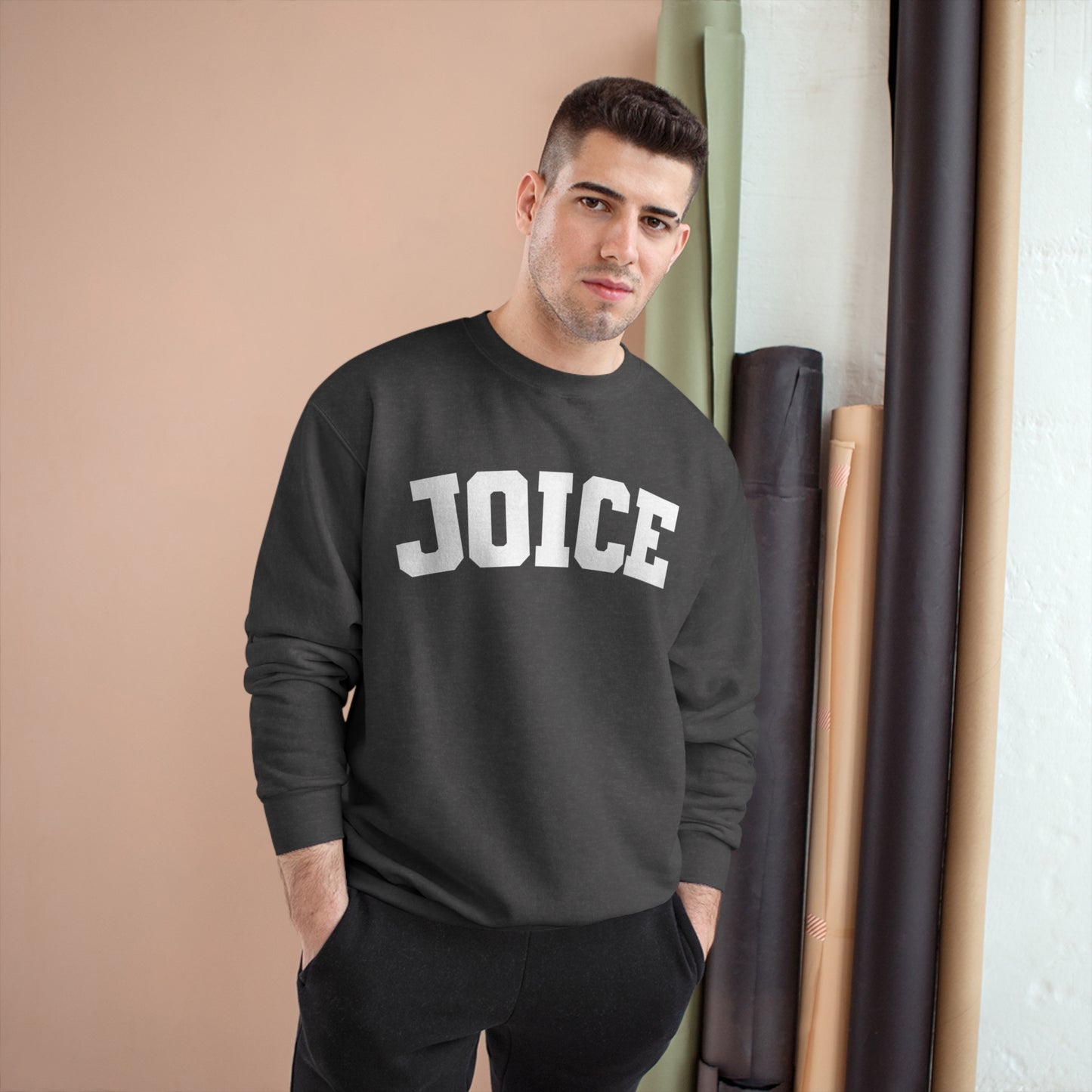 JOICE (white design) on Champion Sweatshirt