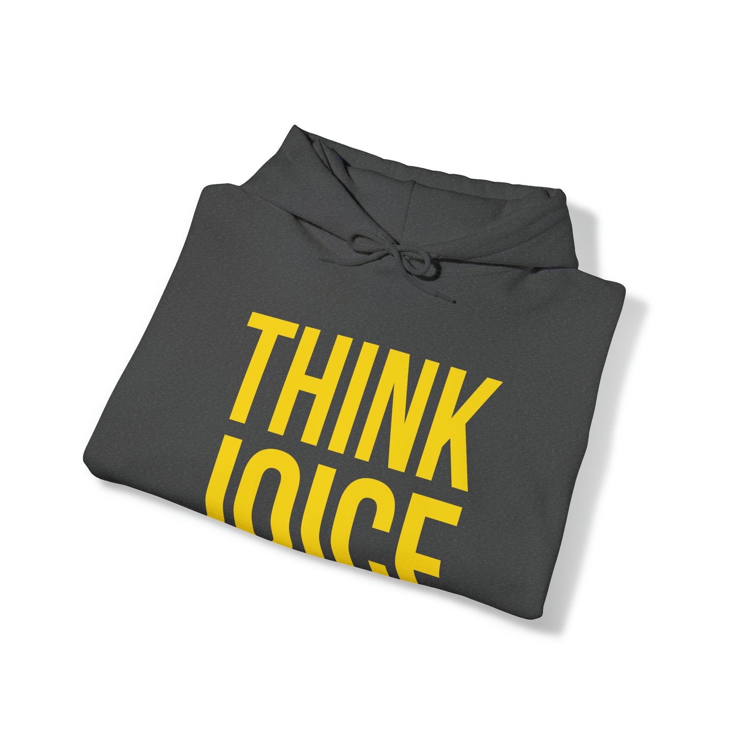 Think Joice (yellow design) on Unisex Heavy Blend™ Hooded Sweatshirt