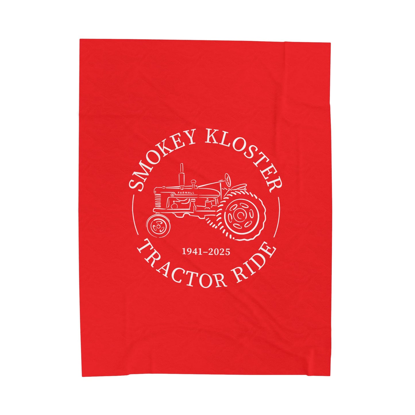 Smokey Kloster Tractor Ride Velveteen Plush Blanket