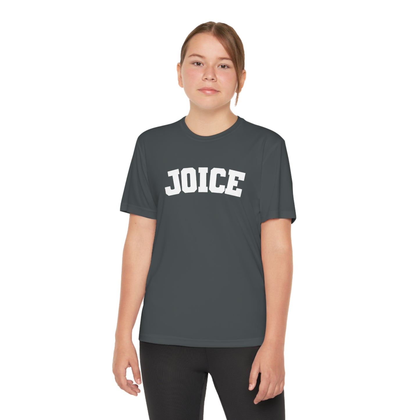 JOICE (white design) on Youth Competitor Tee