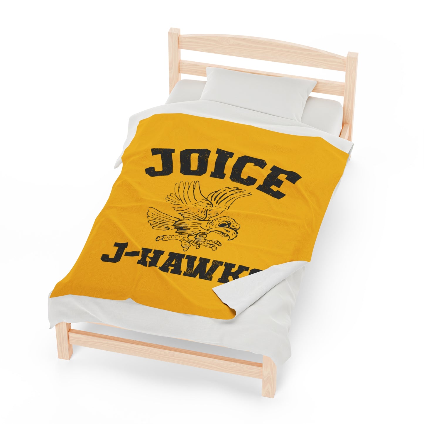 Throwback Joice J-Hawks (worn black design) on Velveteen Plush Blanket