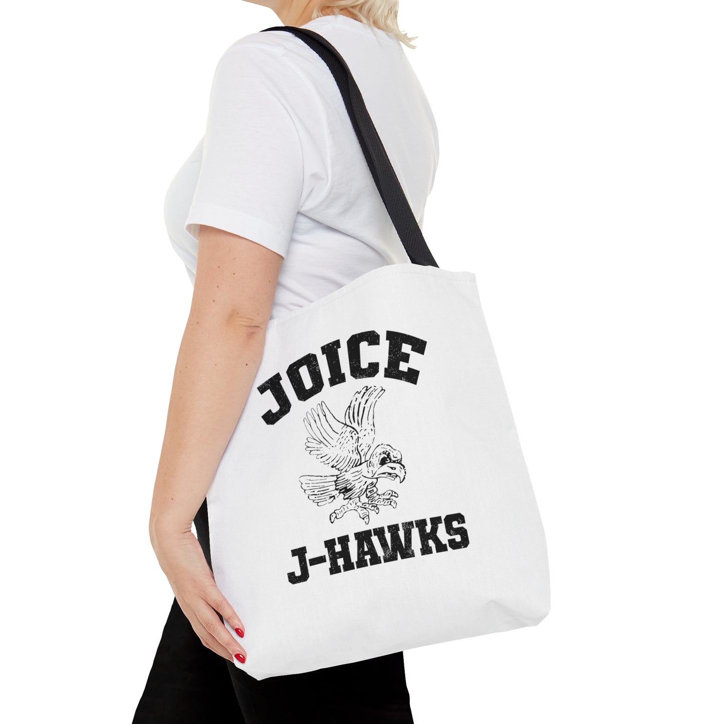 Throwback Joice J-Hawks (worn black design) on White Tote Bag