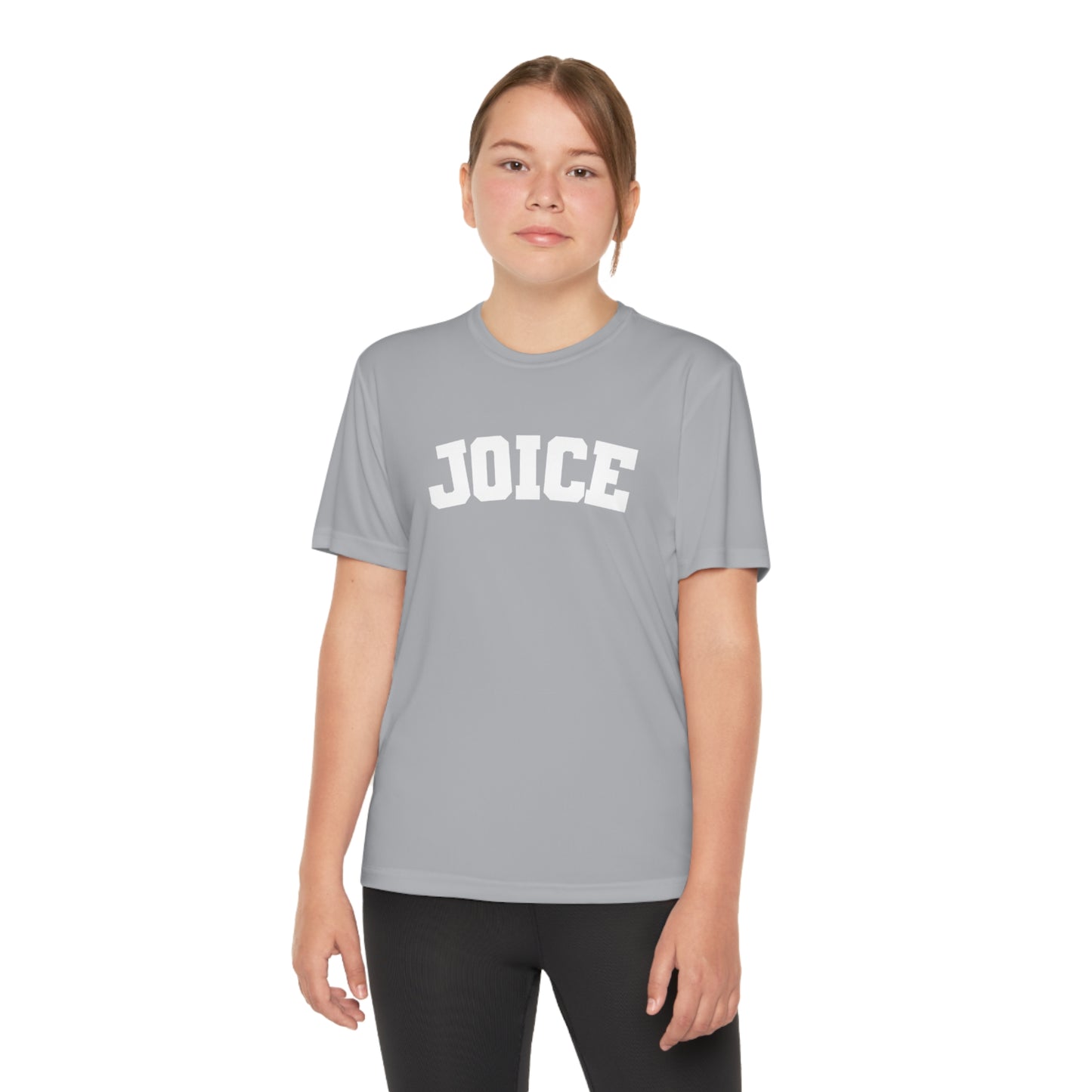 JOICE (white design) on Youth Competitor Tee