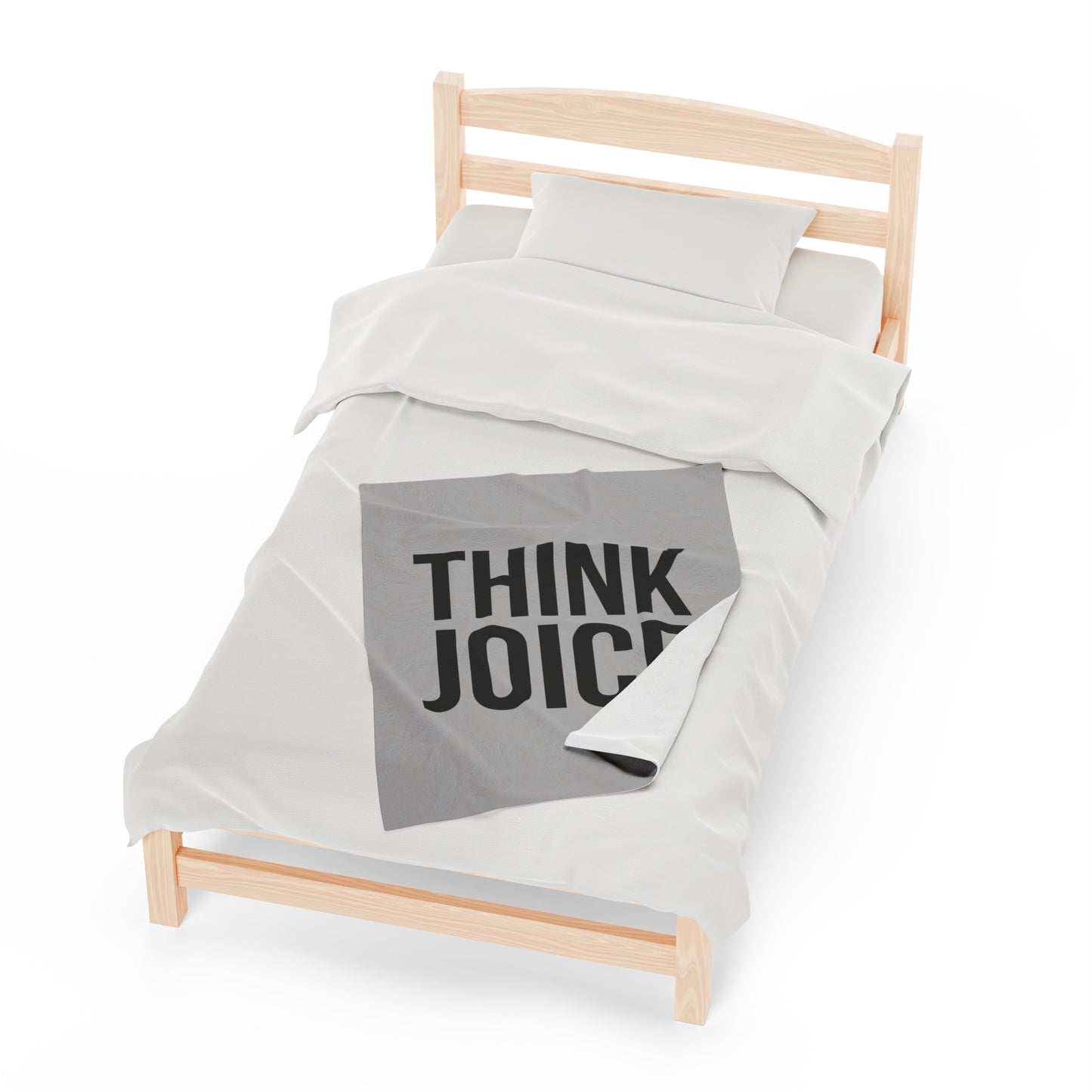 Think Joice (black design) on Light Grey Velveteen Plush Blanket