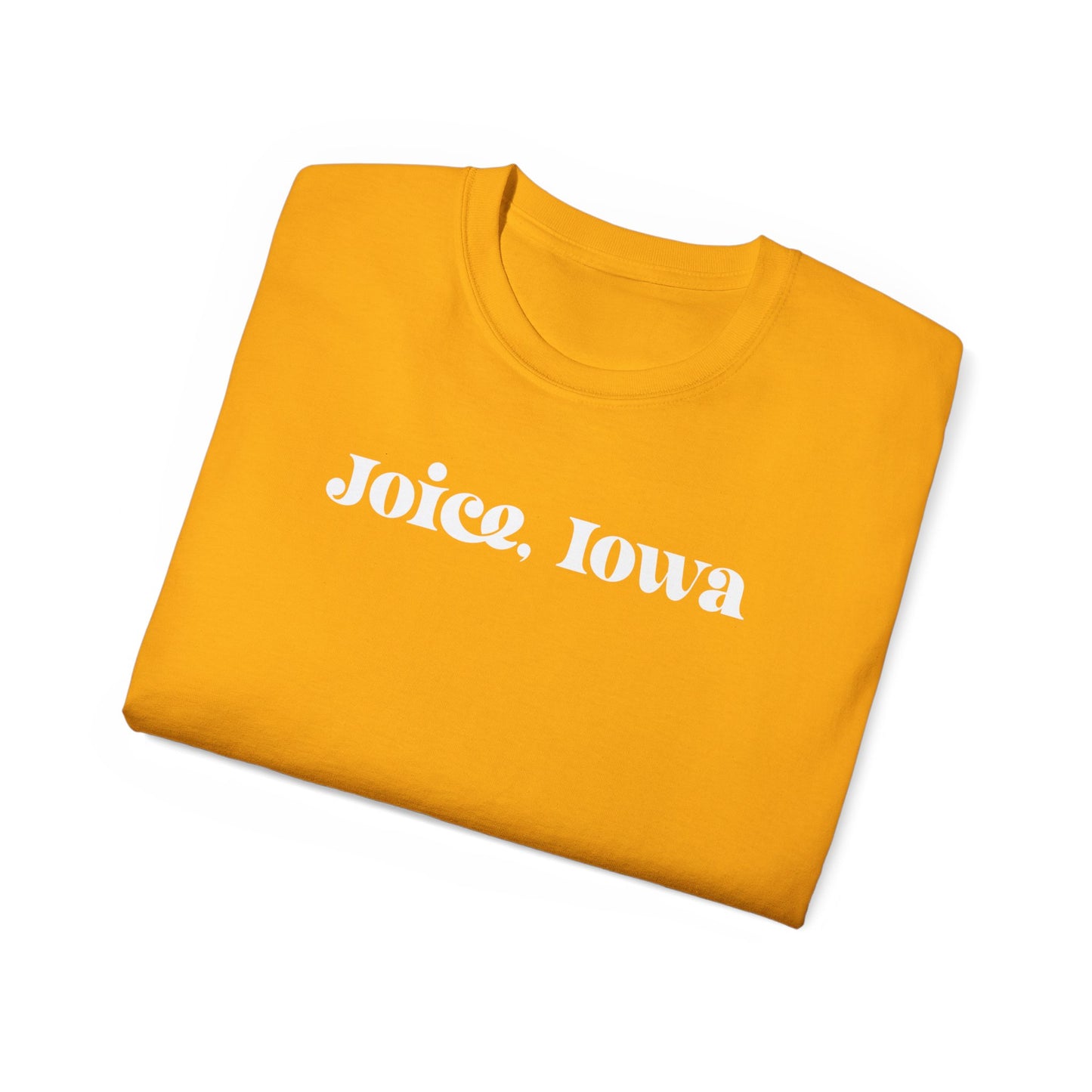 Joice, Iowa (White Design) on Unisex Ultra Cotton Short Sleeve Tee