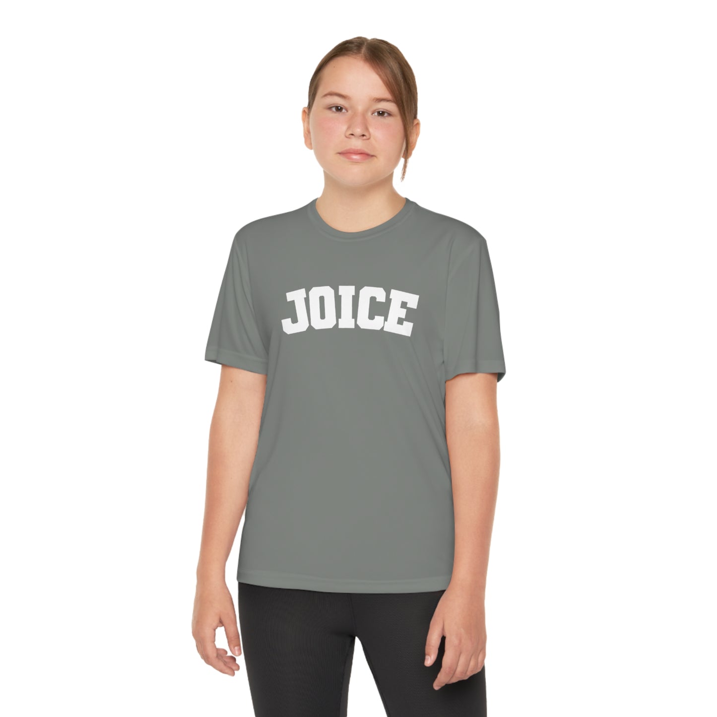 JOICE (white design) on Youth Competitor Tee