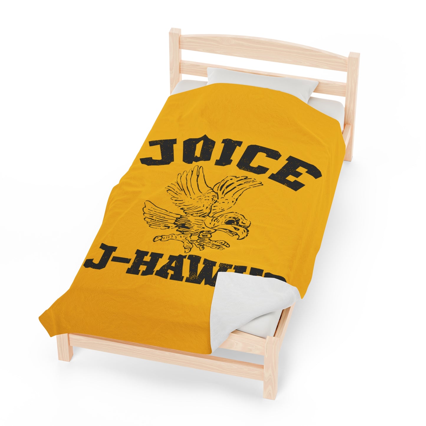 Throwback Joice J-Hawks (worn black design) on Velveteen Plush Blanket