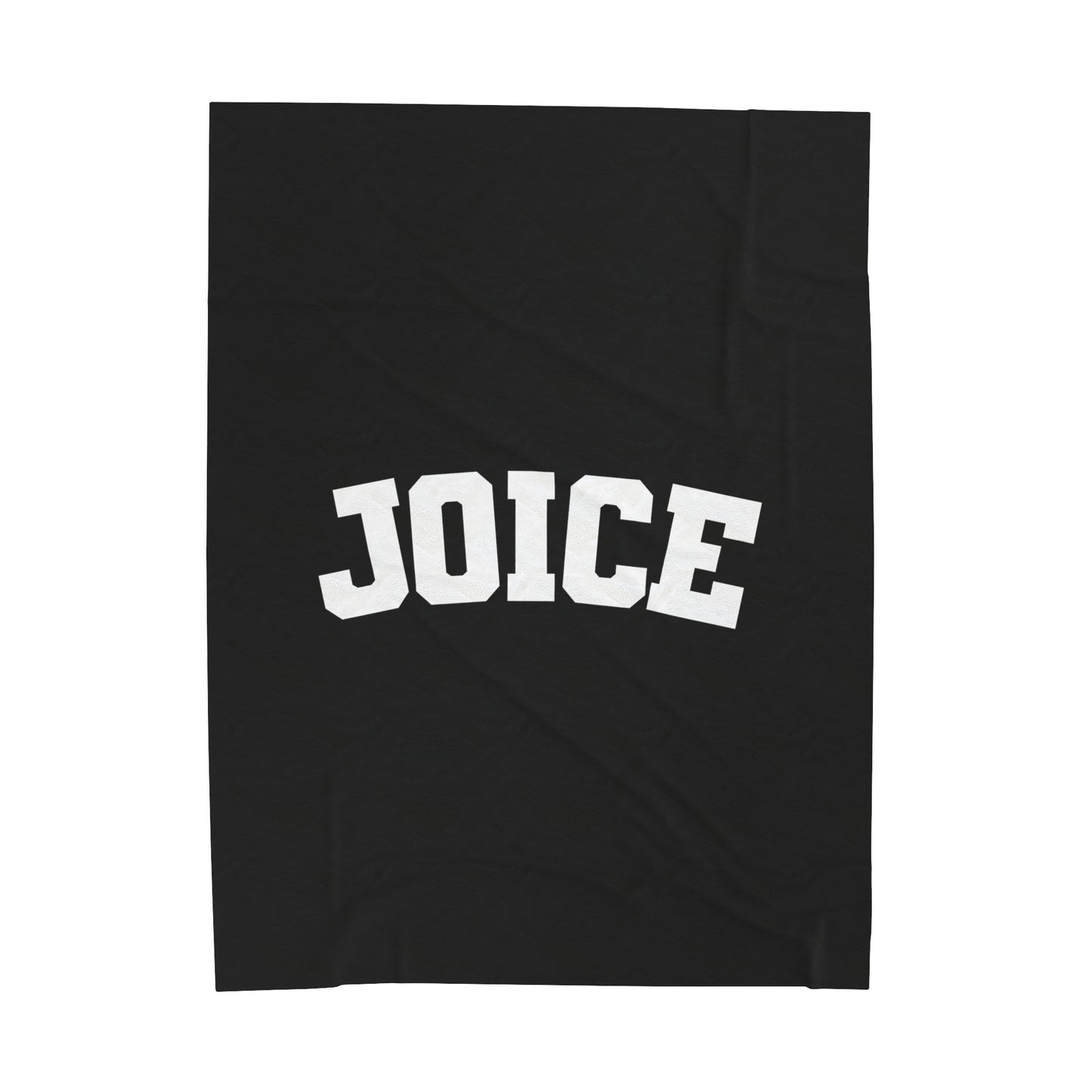 JOICE (white design) on Black Velveteen Plush Blanket