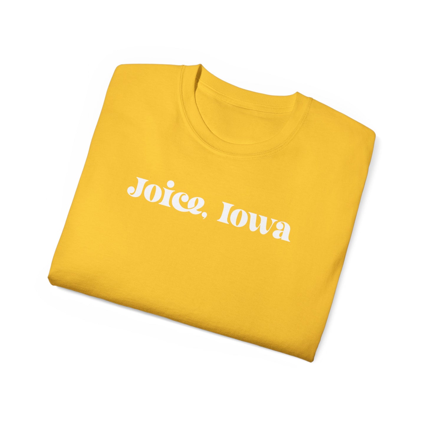 Joice, Iowa (White Design) on Unisex Ultra Cotton Short Sleeve Tee