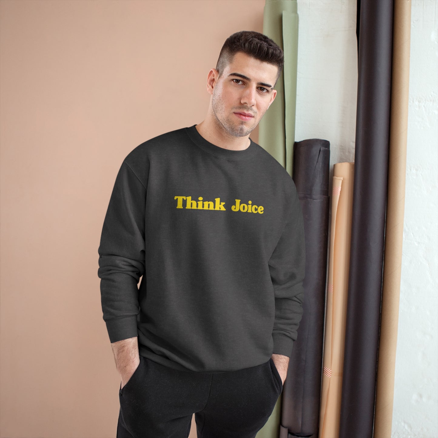 Think Joice Retro (black design) on Champion Sweatshirt