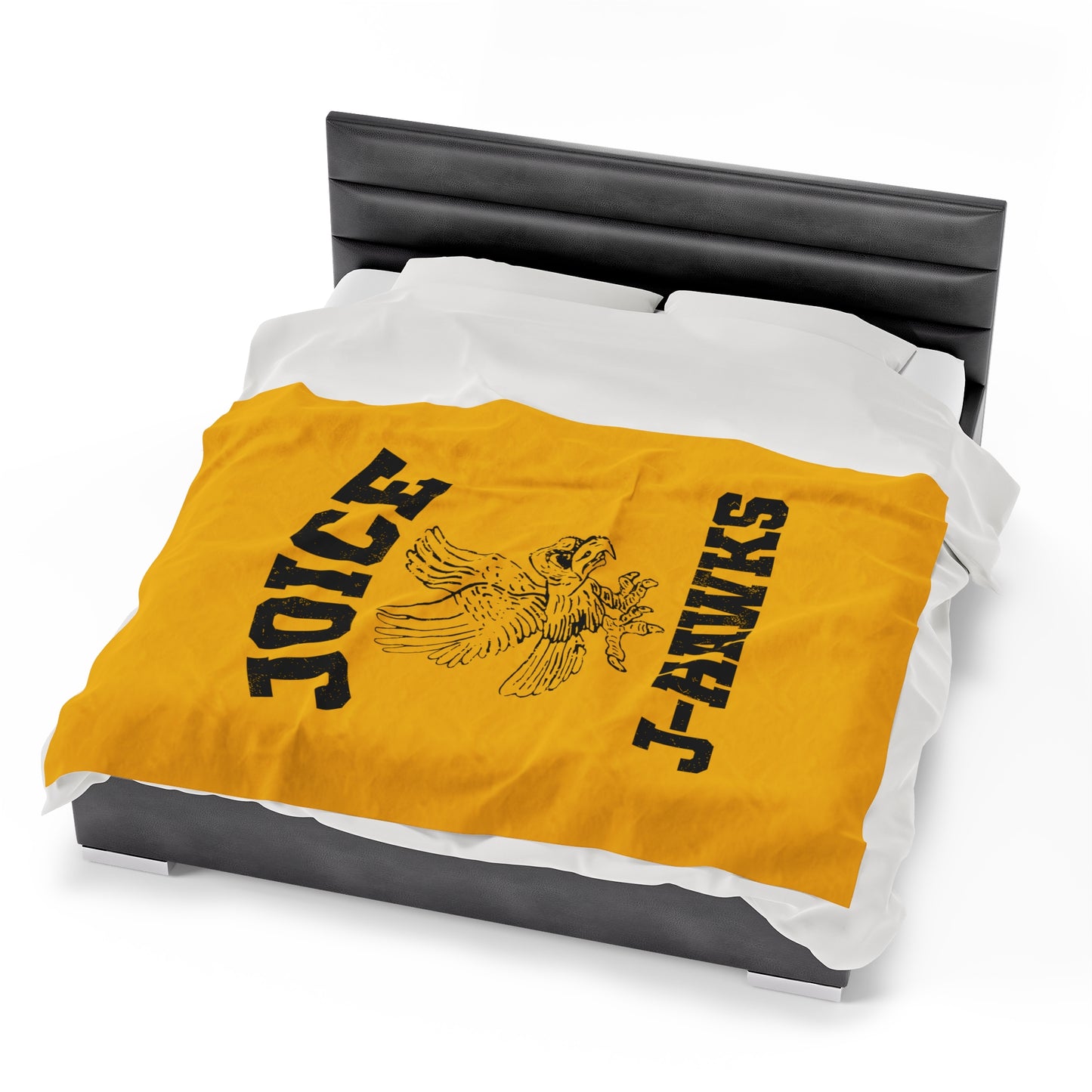 Throwback Joice J-Hawks (worn black design) on Velveteen Plush Blanket